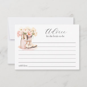 Cowgirl Boots Bridal Shower Bride-to-be Advice Card
