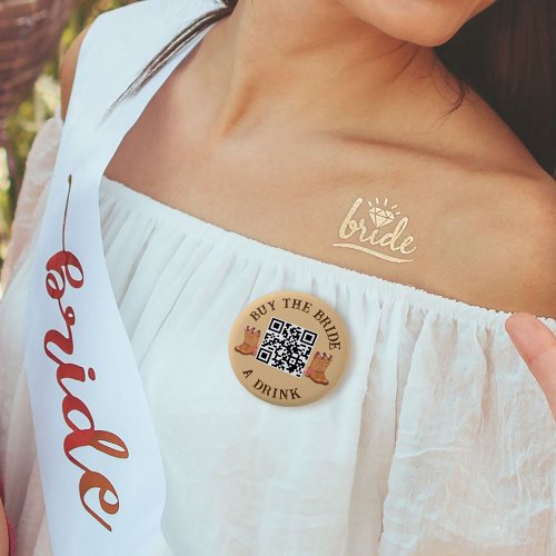Cowgirl Boots  Buy the Bride a Drink QR code  Button