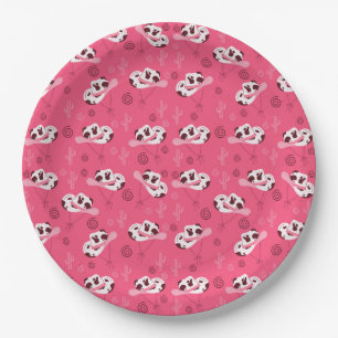 Cowgirl Boots & Cactus Western Pattern Paper Plates