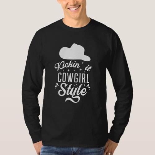 Cowgirl Boots Country Music Line Dancing Horse Rod T_Shirt