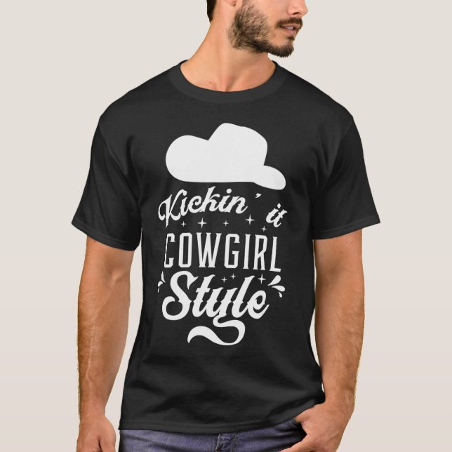 Cowgirl Boots Country Music Line Dancing Horse T-Shirt (Front)