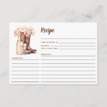 Cowgirl Boots Country Peonies Bridal Shower RECIPE