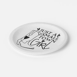 Cowgirl Boots Cowboy Horse Western Country Farm Paper Plates