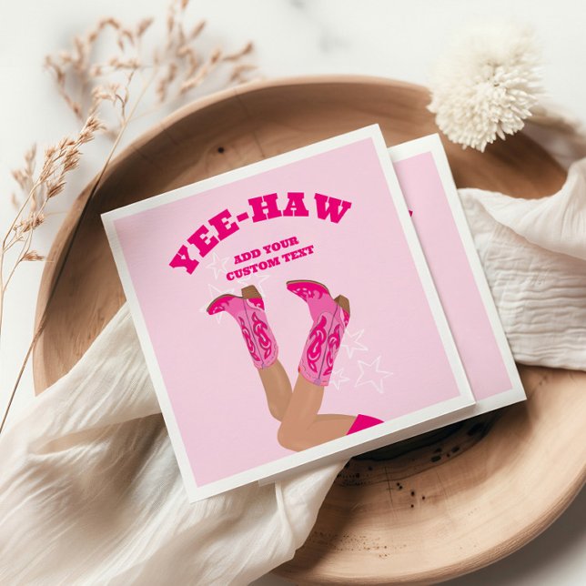 Cowgirl Boots Custom Personalized Napkins (cowgirl napkins)