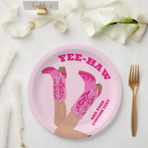 Cowgirl Boots Custom Personalized Paper Plates
