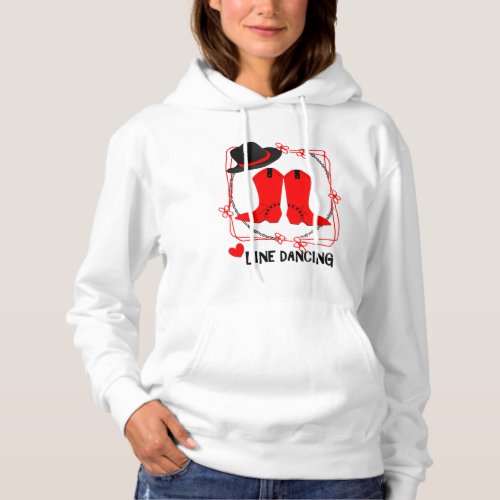 Cowgirl Boots Cute Line Dancing Theme Graphic Hoodie