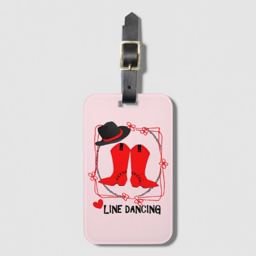 Cowgirl Boots Cute Line Dancing Theme Graphic Luggage Tag