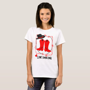 Cowgirl Boots Cute Line Dancing Theme Graphic T-Shirt