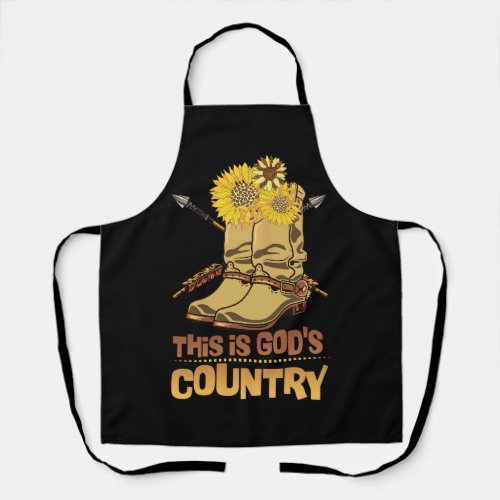 Cowgirl Boots God_s Beautiful Country Western USA  Apron