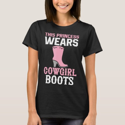 Cowgirl Boots Horse Country Girls Princess Ladies  T_Shirt