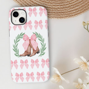 Cowgirl Boots Laurel Wreath and Pink Bows Case-Mate iPhone 14 Plus Case