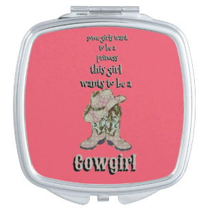 Cowgirl boots mirror for makeup