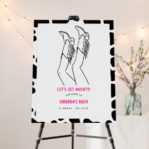 Cowgirl Boots Nashville Bachelorette Welcome Foam Board