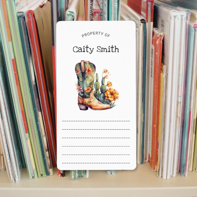 Cowgirl Boots orange floral cactus property of  Label (Creator Uploaded)