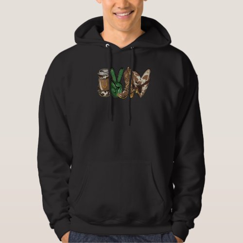 Cowgirl Boots Peace Love Rodeo Desert Coffee Weste Hoodie