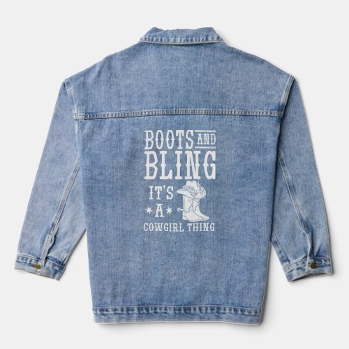 Cowgirl Boots Quotes Party Horse  Denim Jacket