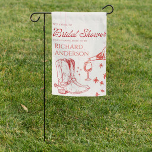 Cowgirl Bridal Shower Personalized Name Welcome Garden Flag