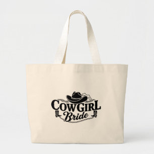 Cowgirl Bride  Large Tote Bag
