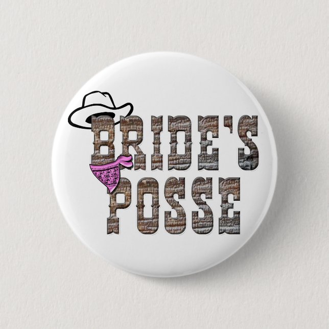 Cowgirl Bride's Posse Button (Front)