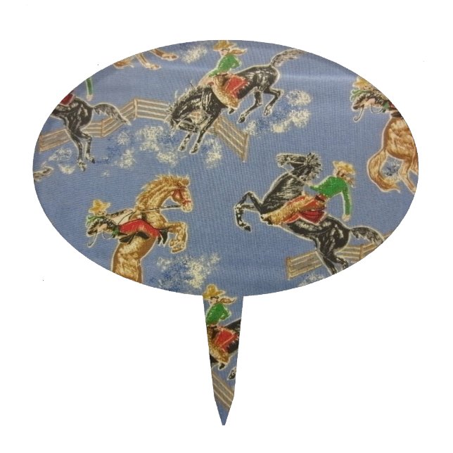 Cowgirl Bronc Rider Cake Topper (Front)