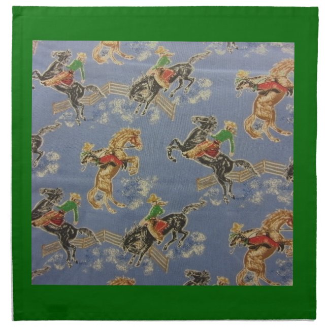 Cowgirl Bronc Rider Napkin (Front)