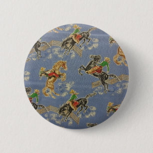 Cowgirl Bronc Rider Pinback Button