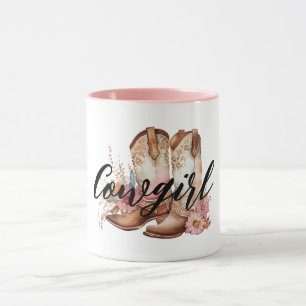 Cowgirl Brown western Cowboy Boots Mug