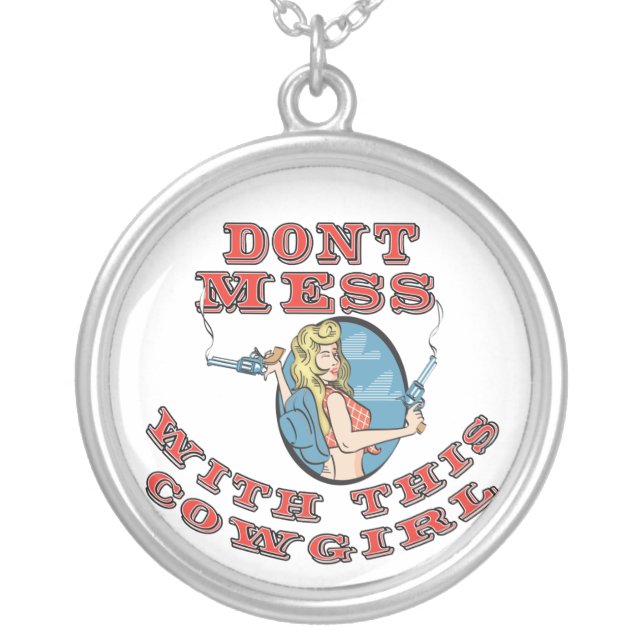 Cowgirl Cartoon Necklace (Front)