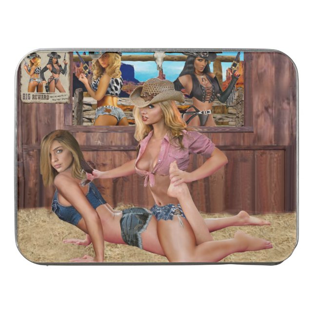 COWGIRL CATFIGHT WRESTLING #2 JIGSAW PUZZLE (Case Horizontal)