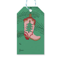 Cowgirl Christmas Cowboy boot Gift Tags