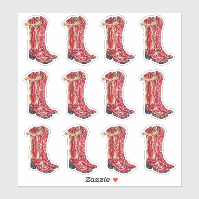Cowgirl Christmas Envelope Seal Sticker (Sheet)