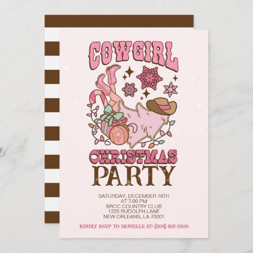 Cowgirl Christmas Party Invitation