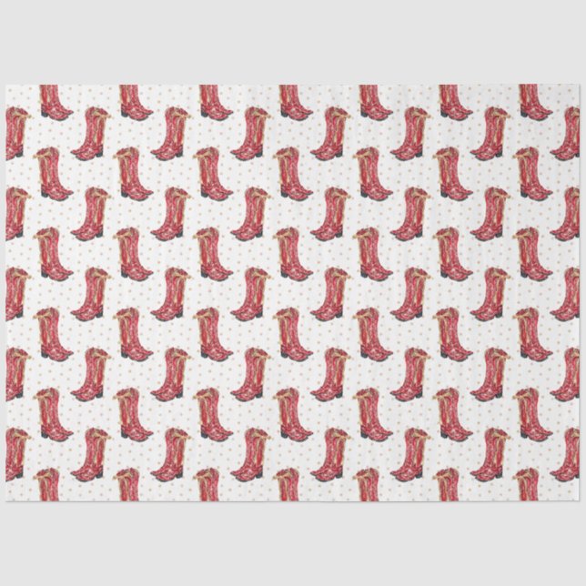 Cowgirl Christmas Watercolor Tissue Paper (Front)