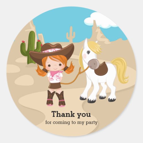 Cowgirl Classic Round Sticker