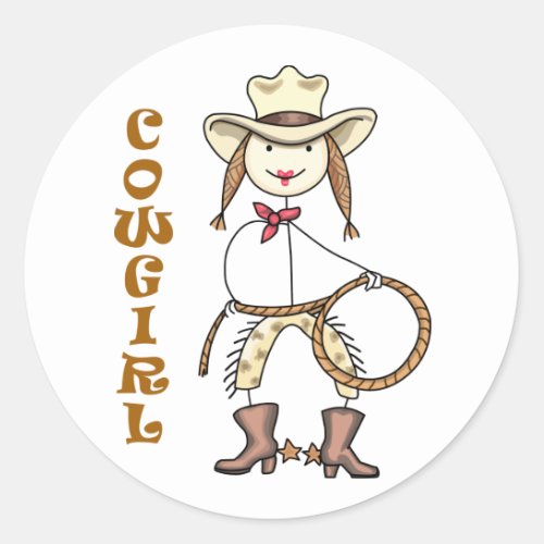 Cowgirl Classic Round Sticker