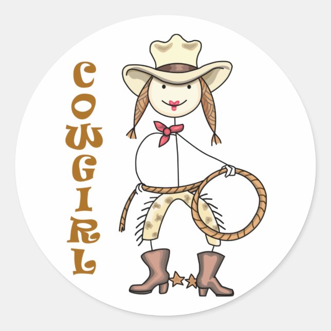Cowgirl Classic Round Sticker (Front)