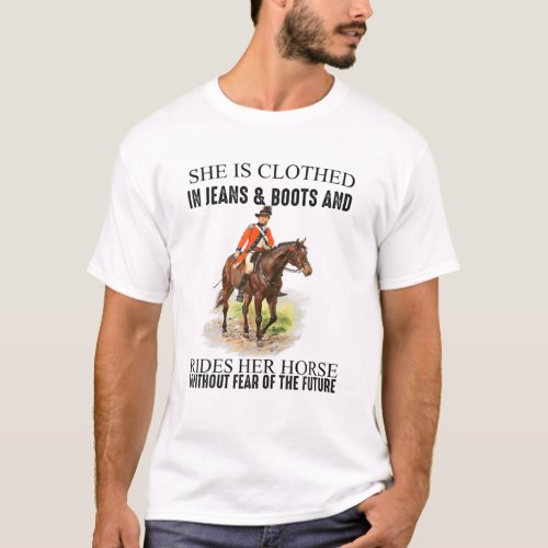 Cowgirl Clothed In Jeans And Boots Western Country T_Shirt