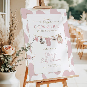 Cowgirl Clothesline Baby Shower Welcome Sign