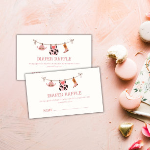 Cowgirl Clothesline Diaper Raffle Baby Shower  Enclosure Card