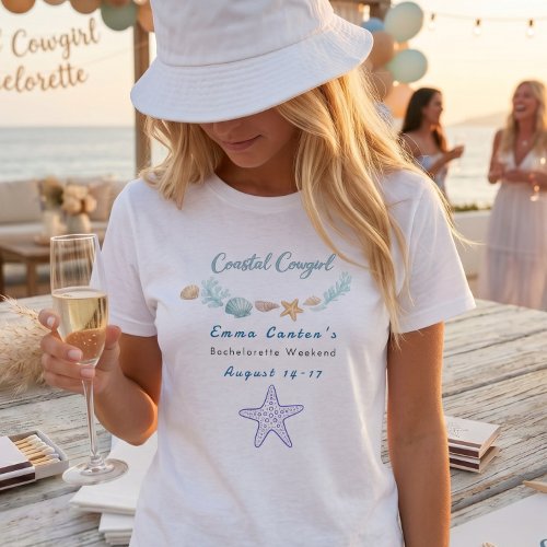 Cowgirl Coastal bachelorette weekly party T-Shirt