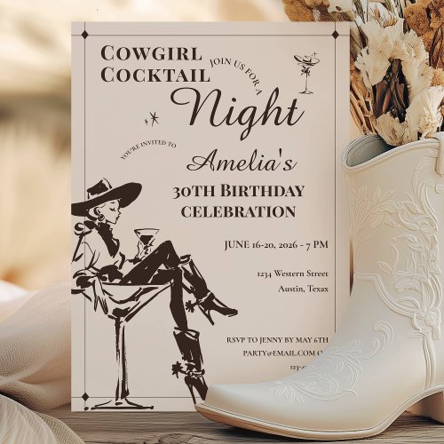 Cowgirl Cocktail Night Birthday