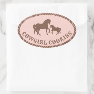 Cowgirl Cookies Horse Oval Sticker