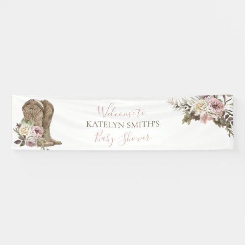 Cowgirl Country Rustic Baby Shower  Banner