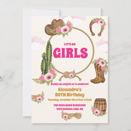 Cowgirl Country Rustic Birthday Invitation