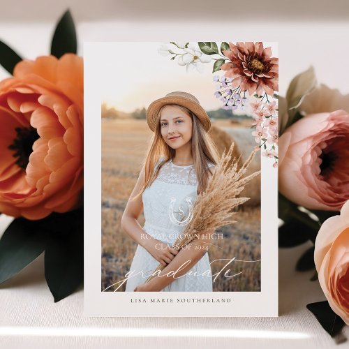 Cowgirl Country Western Photo Graduation Party Invitation