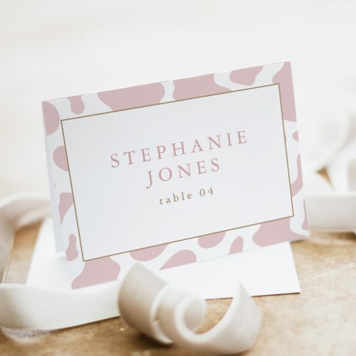 Cowgirl Cow Print Baby Shower Table Place Card