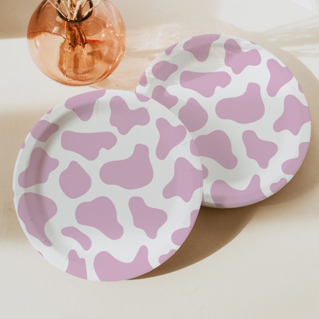 Cowgirl Cow Print Wild West Western Rodeo Party Paper Plates (Creator Uploaded)