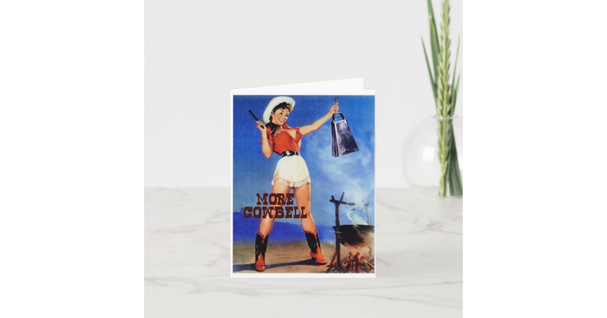 Cowgirl Cowbell Card Zazzle 