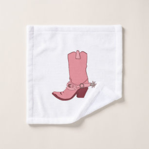 Cowgirl, cowboy boot themed card wash cloth