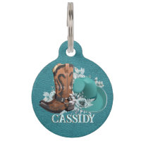 Cowgirl cowboy boots hat turquoise leather name